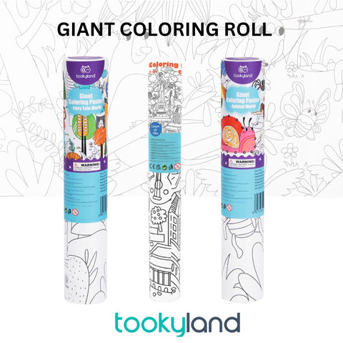TOOKYLAND 6Meters Coloring Activity Roll - Cities Around the World, Animal World and Fairytale