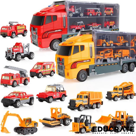 7 in 1  Construction Playset / Firetruck vehicle play set for Kids pretend boys girls