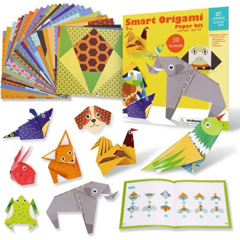 Kit Animaux Origami - Pour Débutants - Papier Coloré Et Instructions - Neuf