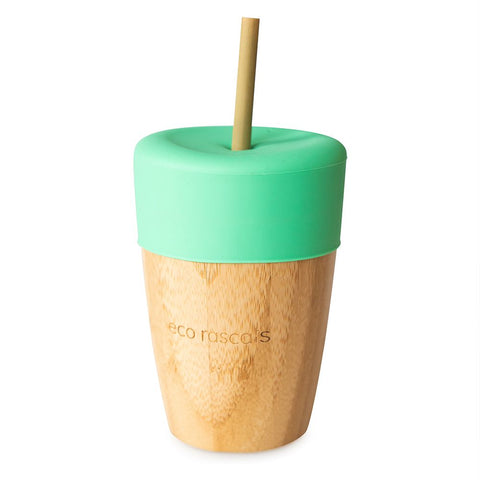 Eco rascals 210ml Bamboo Cup with straw feeder and 2 bamboo straw
