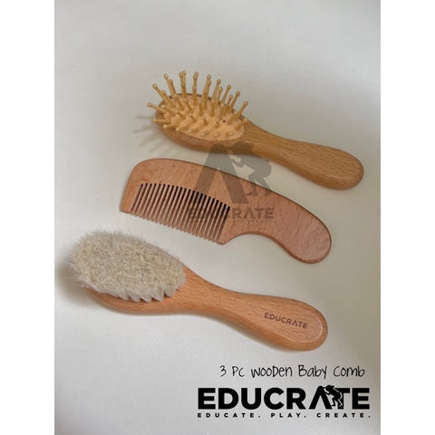 Newborn Wooden Comb and Brush Set