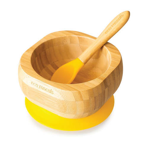 Eco Rascals ( Baby Bowl and Spoon Set: Bamboo Suction Bowl with Spoon)