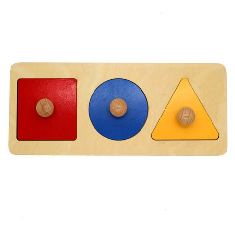 Wooden Geometric knobbed puzzle color shape recognition montessori toddler infant puzzle