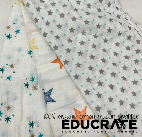 100% Organic Cotton Muslin Blanket / Receiving Blanket