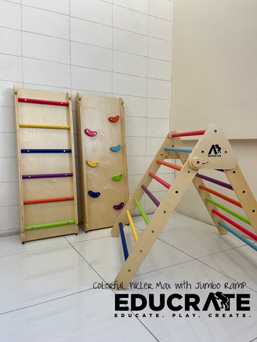 Pikler Triangle Max with Jumbo Ramp COLORFUL