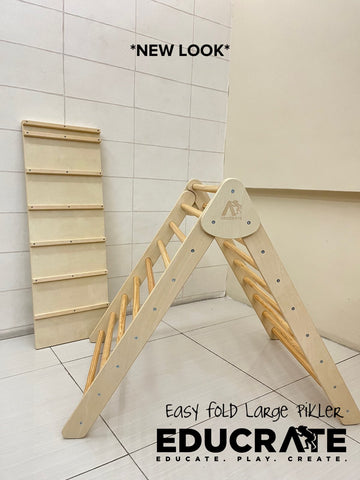 EasyFold Large Natural Pikler Triangle  1 Ramp NEW LOOK