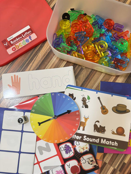 Transparent Rainbow Letters Alphabet Learning Kit for Kids – Montessori Light Panel Toy, Phonics, Spelling Games, Educational Preschool Set