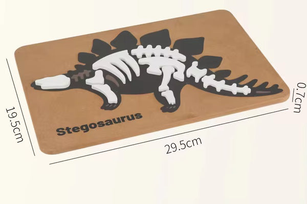 Educrateph Dinosaur Fossil Puzzle – Wooden Skeleton Board Educational Puzzle | 30 × 20 cm | Ages 3+