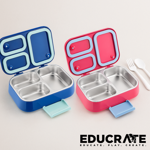 Double-Layer Stainless Steel Lunch Box – Bento Food Container with Utensils