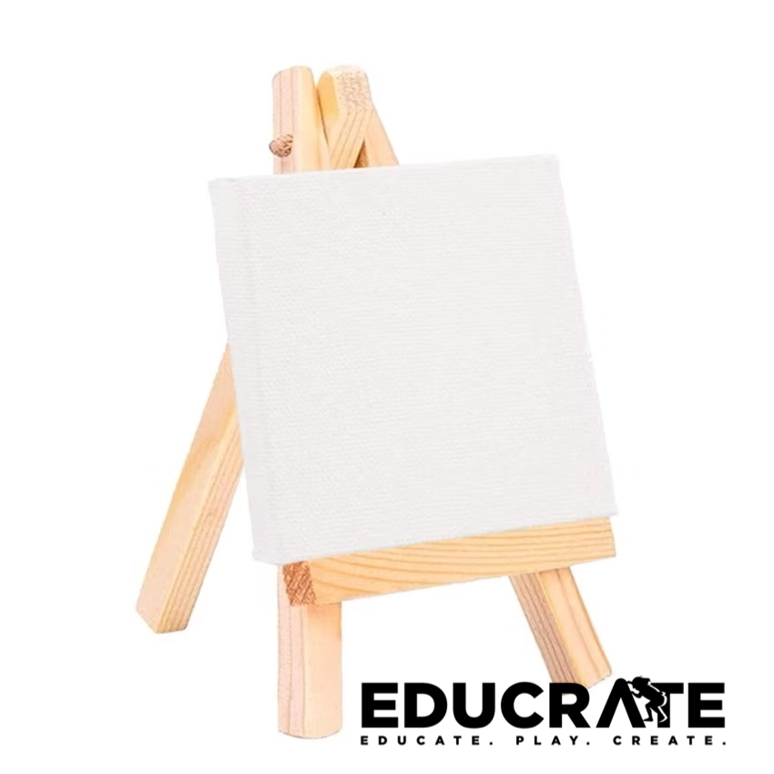 1pc Mini Easel with Canvas 10cm