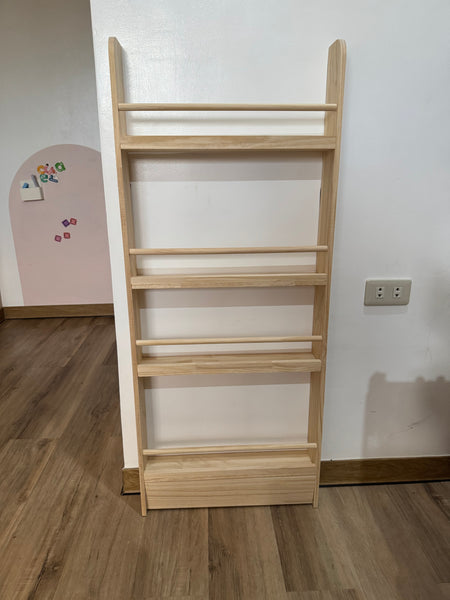 Wooden Slim Front Facing Storage / Bookshelf 4 tier