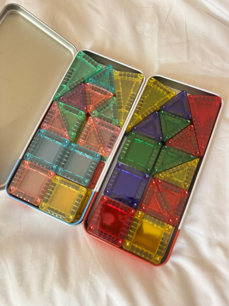 EducratePH Mini Magnetic Tiles 40pc Set with Travel Tin Case