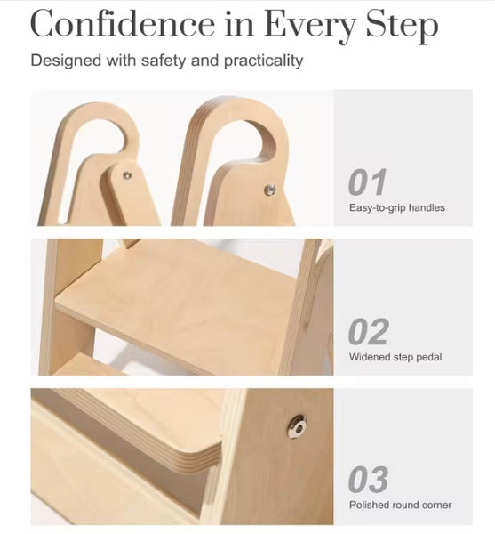 Emme Foldable Wooden Step Stool