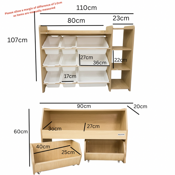 EducratePH Tidy Play Storage Solutions Bin Storage Bookshelf