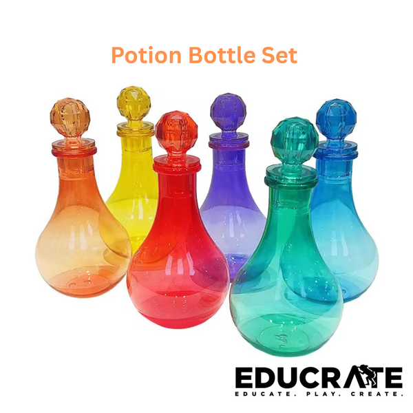 Educrateph Potion Bottle Set for Kids | Sensory & Imaginative Play Bottles (6-Piece Set) Magic