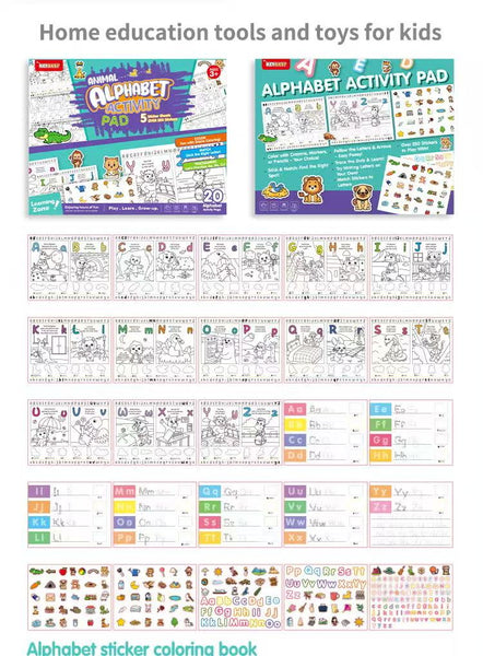 Keybaby Alphabet Or Numbers Sticker Activity Pad (COLOR, MATCH, TRACE AND WRITE)