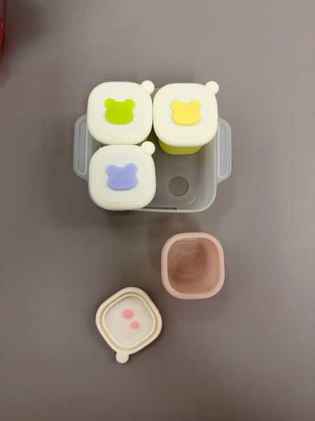 EducratePH Silicone Mould Set with Individual Cases & Storage Tray | Food Portion Moulds with Lids & Tray | Baby Food, Puree, Sauce & Ice Mold Set