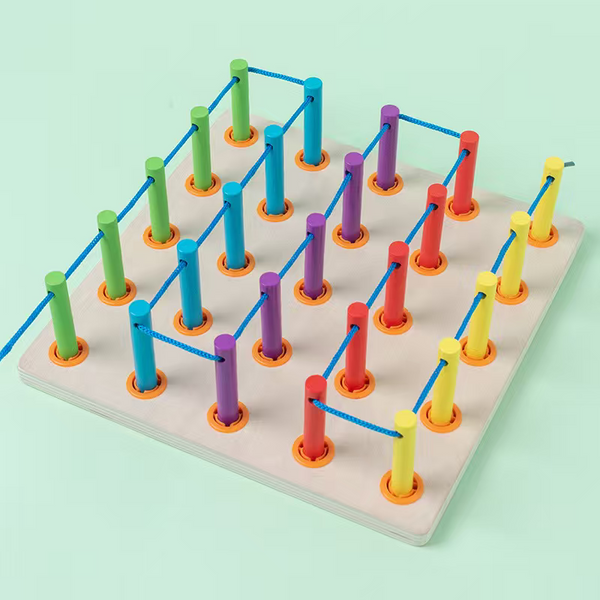 EducratePH Beading Board Pattern Game | Fine Motor Skills & Color Matching | Threading Peg Board Activity Set