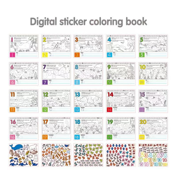 Keybaby Alphabet Or Numbers Sticker Activity Pad (COLOR, MATCH, TRACE AND WRITE)