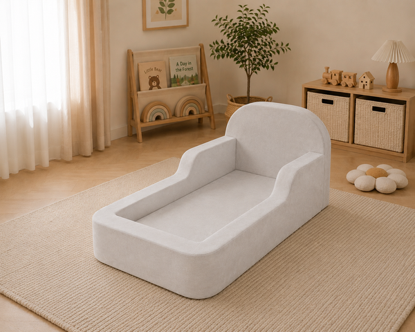 EducratePH Fully Cushioned Toddler Floor Bed | Soft Play Couch Bed for Kids | Waterproof Topper | Kids Bed