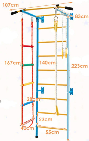 Elliot Swedish Climbing Frame (hanging military climb, pull up bar Monkey bar)