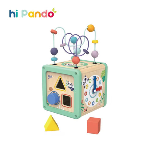 Hi Pando 5 in 1 Play cube (shape sorter, maze, gear, clock)