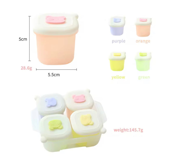 EducratePH Silicone Mould Set with Individual Cases & Storage Tray | Food Portion Moulds with Lids & Tray | Baby Food, Puree, Sauce & Ice Mold Set