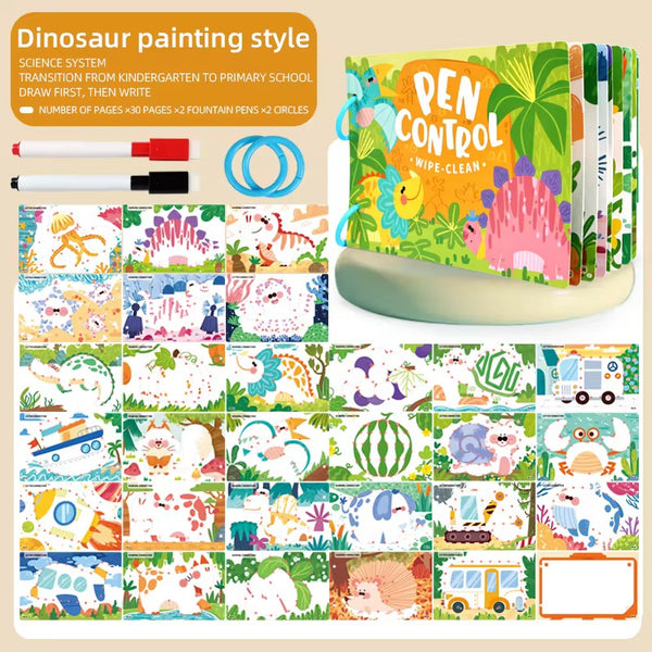 educratePH Pen Control Wipe-Clean Activity Book Set for Kids (Reusable)