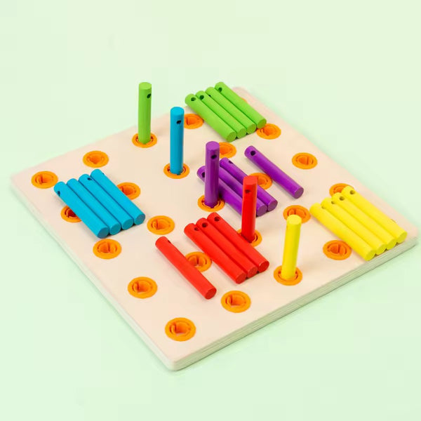 EducratePH Beading Board Pattern Game | Fine Motor Skills & Color Matching | Threading Peg Board Activity Set