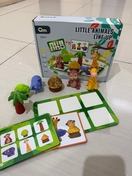 EducratePh Little Animals Line Up Toy | Spatial Awareness & Matching Game | 18M+ Visual Perception & Positioning Game