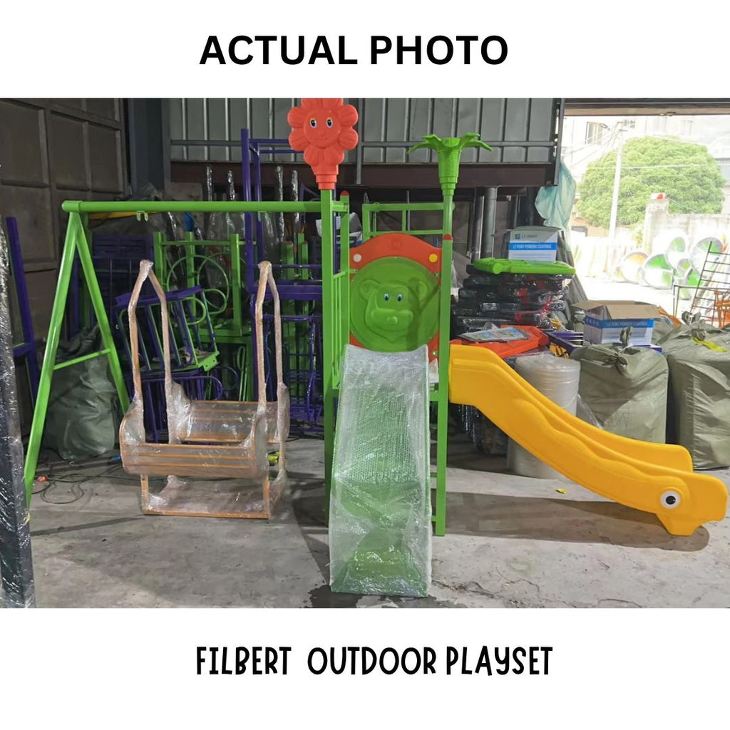 Filbert Outdoor Playset ( face to face swing seat + slide) Wear Love