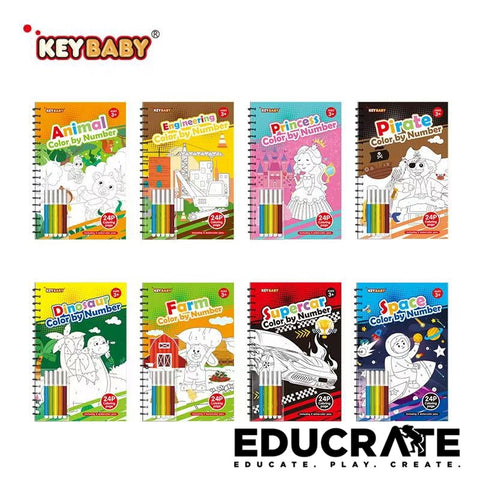 Keybaby  Mini Color By Number with Markers 24Pages