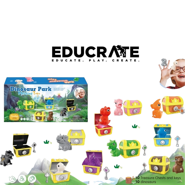 Peekaboo Animal Treasure Chest with Key | Matching Color Animal Shape Game
