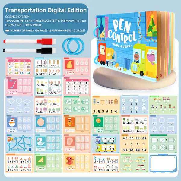 educratePH Pen Control Wipe-Clean Activity Book Set for Kids (Reusable)