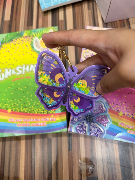 EducratePH Fun & Shake DIY Glitter Shaker Keychain Kit for Kids | Animal Butterfly Flower Designs | Arts & Crafts Activity Set
