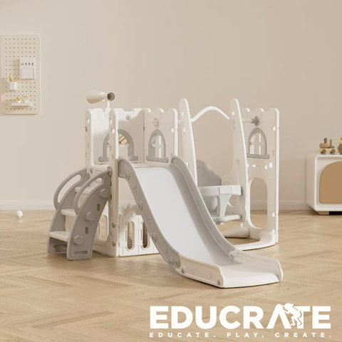 Toddler Swing and Slide with Telescope and Little Nook and Basketball ring