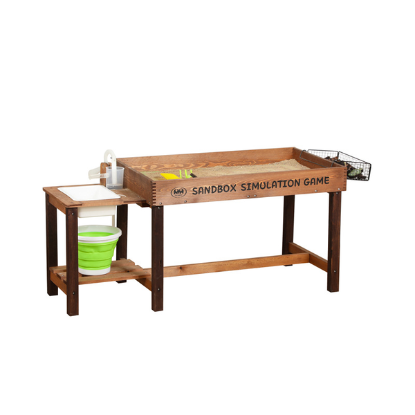 EducratePH Sandbox Table for Kids | Outdoor Sensory Play Sand Table | Wooden Storage & Accessories