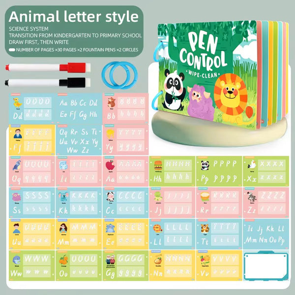 educratePH Pen Control Wipe-Clean Activity Book Set for Kids (Reusable)