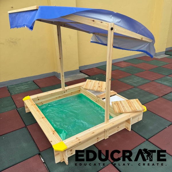 Emery SandBox with Rotatable Canopy and Bins Outdoor/Indoor