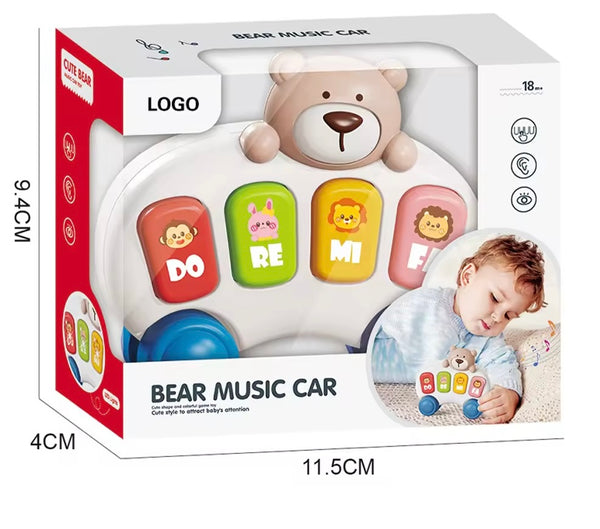 Bear Music Car – Musical Toy for Babies (DO RE MI Sound Buttons)