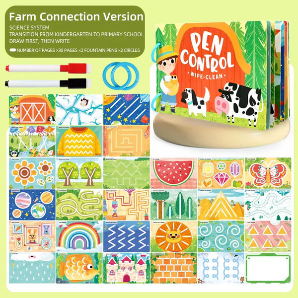 educratePH Pen Control Wipe-Clean Activity Book Set for Kids (Reusable)