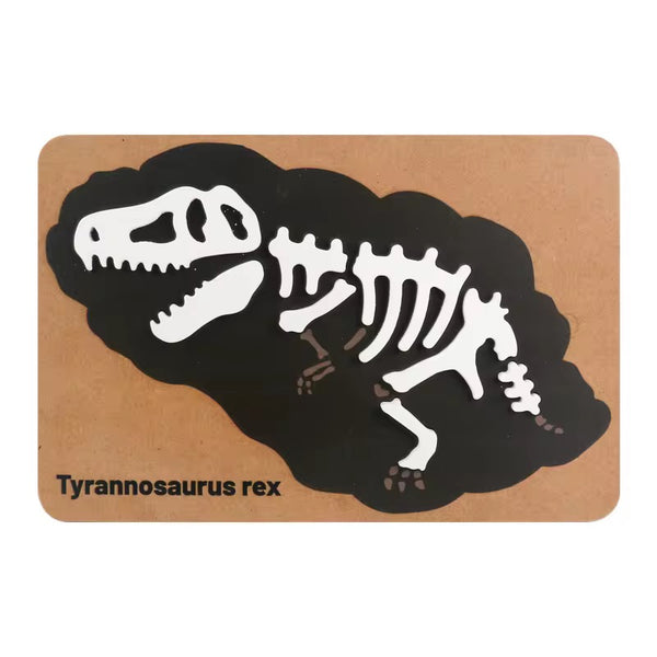 Educrateph Dinosaur Fossil Puzzle – Wooden Skeleton Board Educational Puzzle | 30 × 20 cm | Ages 3+