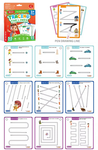 KeyBaby Advanced Pen Control Training Activity Book– Learning Books for Ages 3+ | Dot to Dot Tracing Preschool