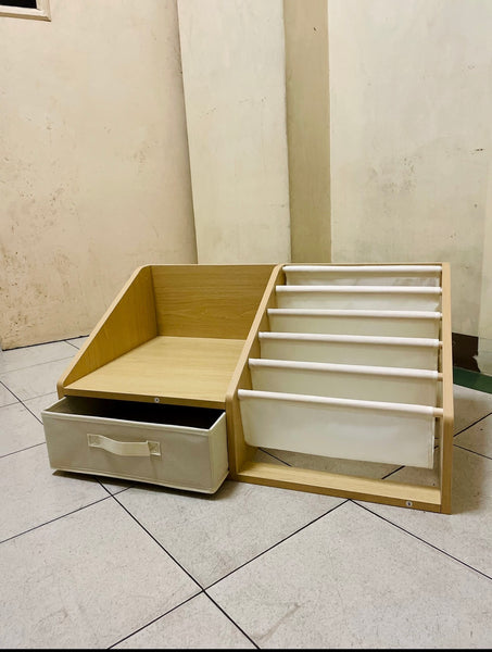 EducratePH Mini Bookshelf with Display Table and Storage Bin