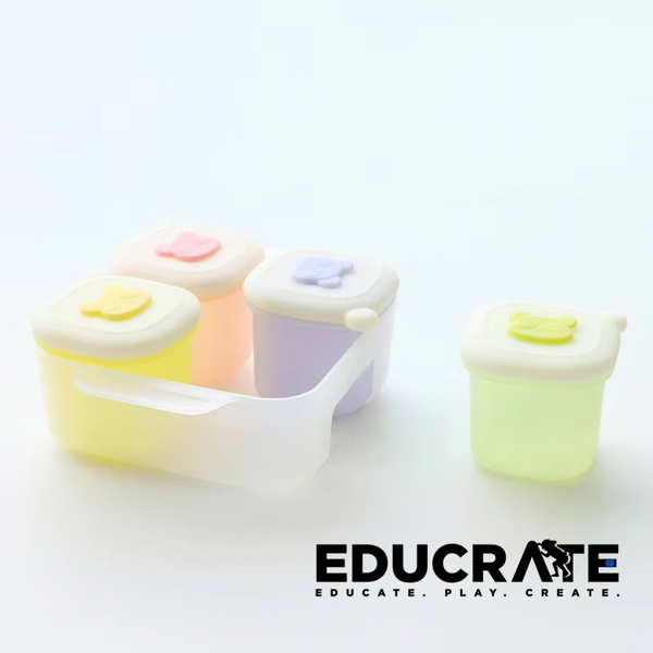 EducratePH Silicone Mould Set with Individual Cases & Storage Tray | Food Portion Moulds with Lids & Tray | Baby Food, Puree, Sauce & Ice Mold Set
