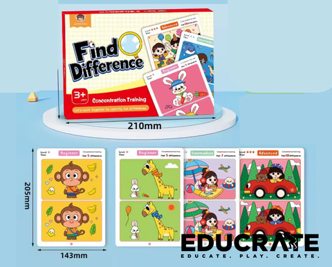 Spot the Difference / Find the Difference Activity Cards 64 Pages – Reusable Spot the Difference Book for Kids