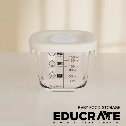 EducratePH Baby Glass Food Storage Bowl with Lid – Heat Resistant | Freezer, Microwave & Oven Safe