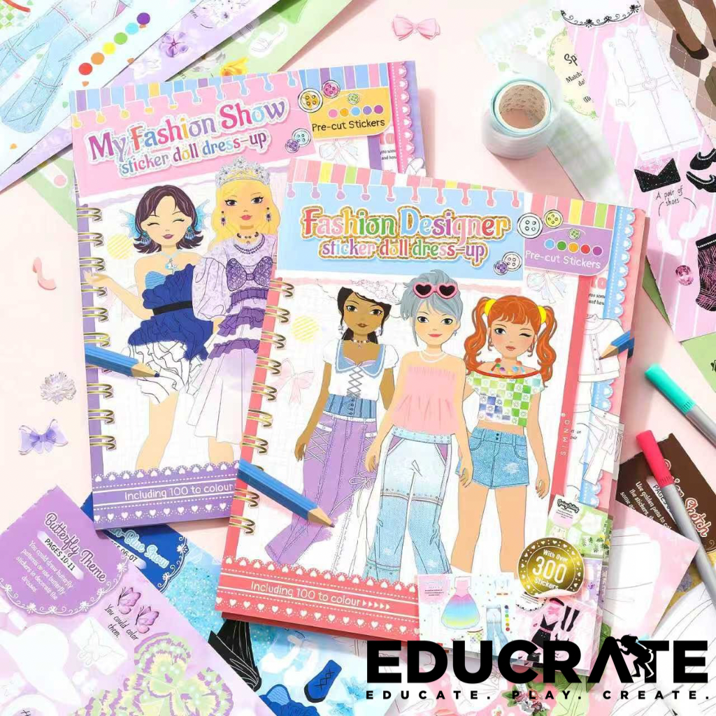 EducratePH Fashion Designer / My Fashion Show Sticker Doll Dress-Up Activity Book