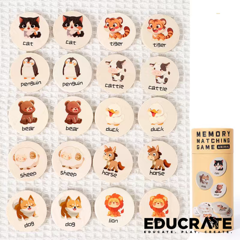 WOODEN MEMORY MATCHING GAME  20pcs