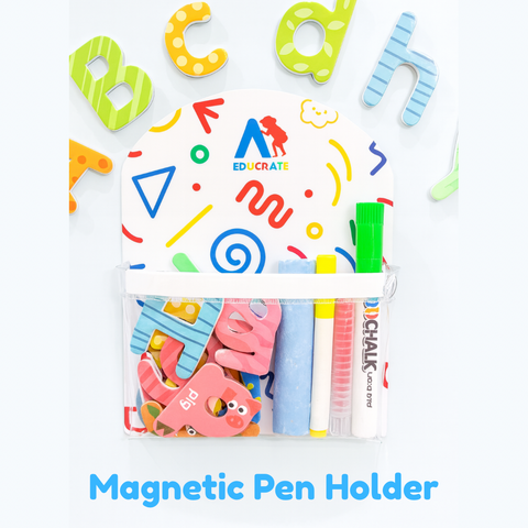Educrate Magnetic Pen Holder – Magnetic Marker Tray for Whiteboard/Fridge, Play Corner organizer blackboard